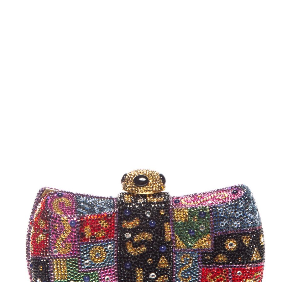 Judith Leiber Multistone Bow Printed Clutch | Studio Nafay