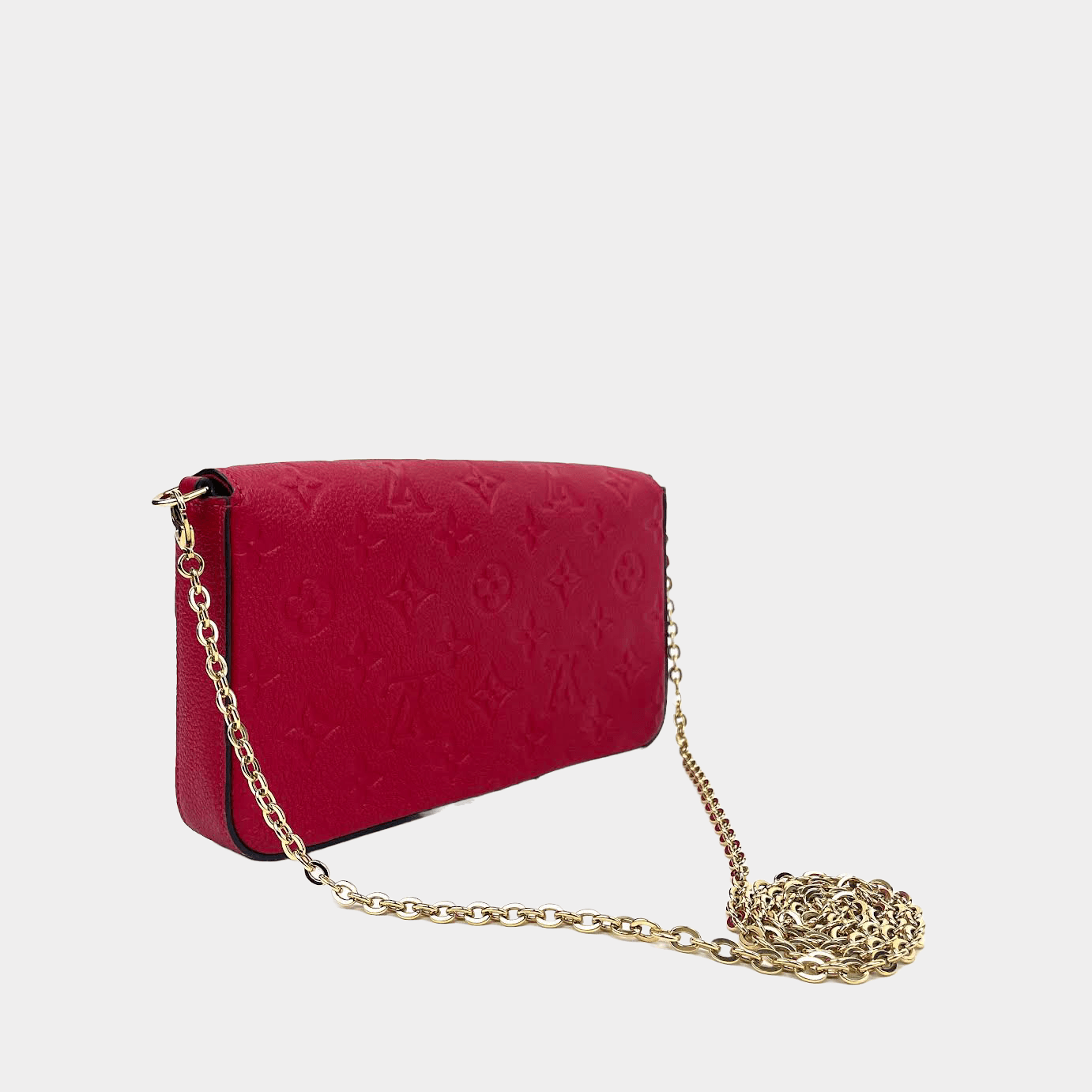 LOUIS VUITTON Monogram Empreinte Pochette Félicie -Red