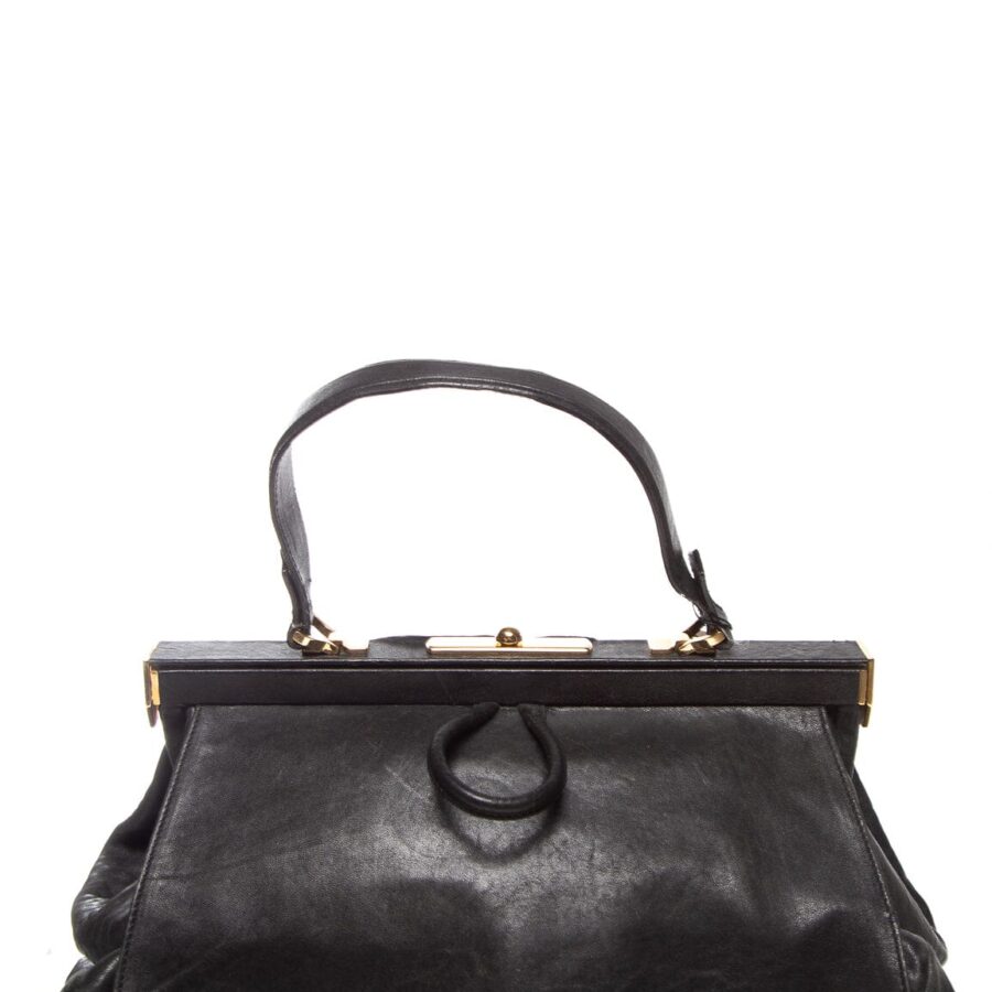 Balenciaga Black Leather Partition Frame Handbag | Studio Nafay