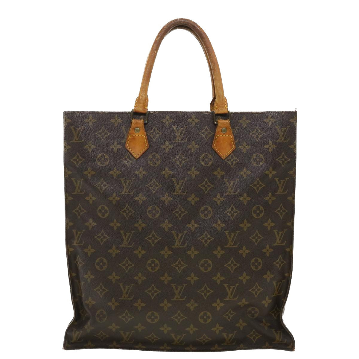 LOUIS VUITTON Monogram Sac Plat Hand Bag LV 40104