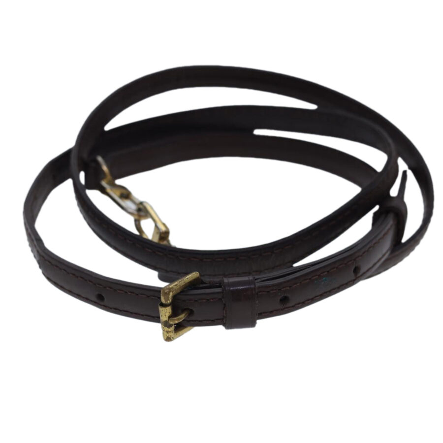 LOUIS VUITTON Damier Shoulder Strap Leather 37""-43.7"" Brown LV 40155 | Studio Nafay