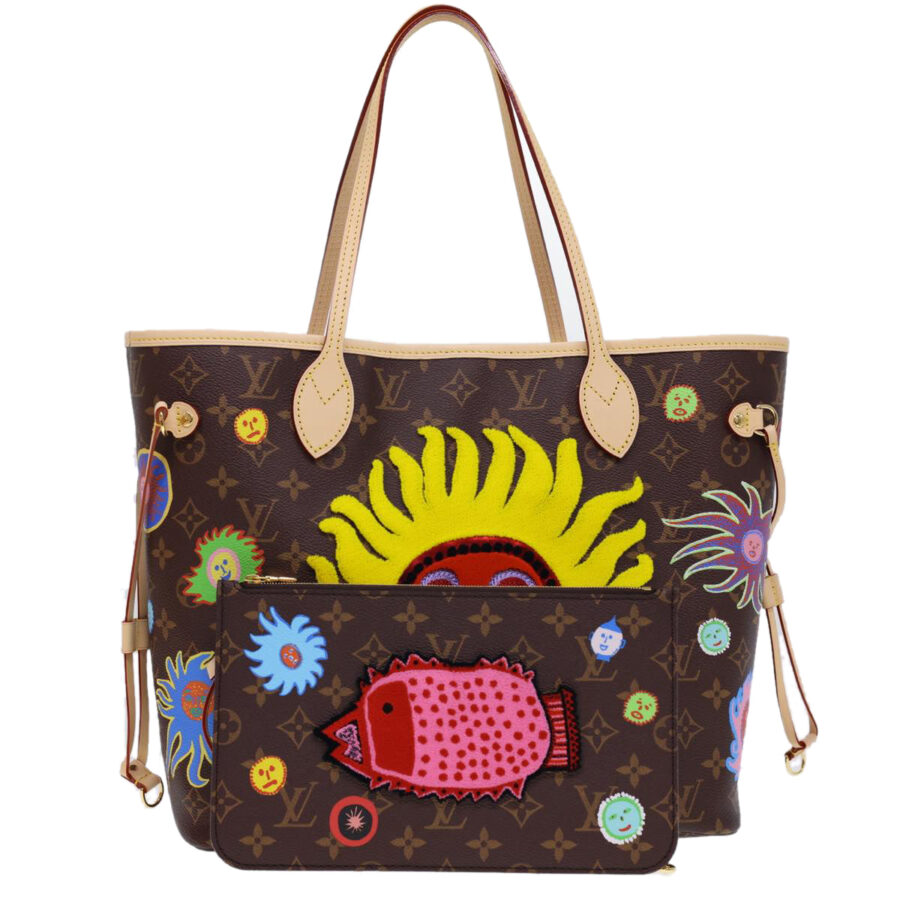 LOUIS VUITTON Yayoi Kusama Face Neverfull MM Tote Bag LV 40256A | Studio Nafay