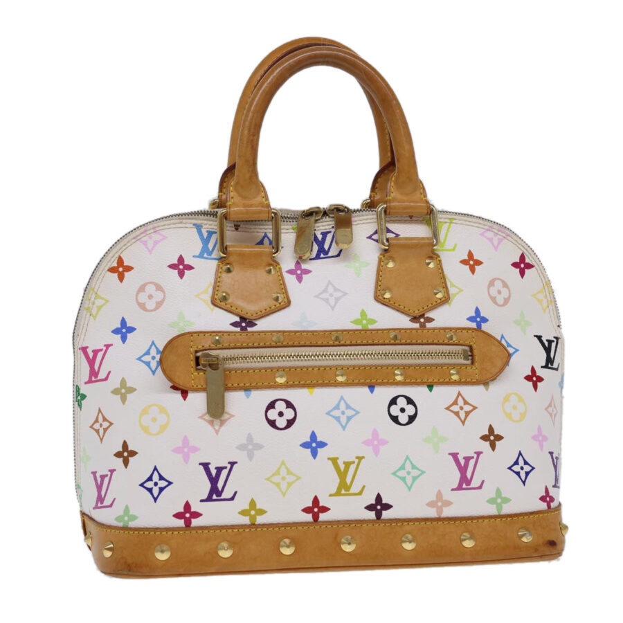 LOUIS VUITTON Monogram Multicolor Alma Hand Bag White LV 40514A | Studio Nafay