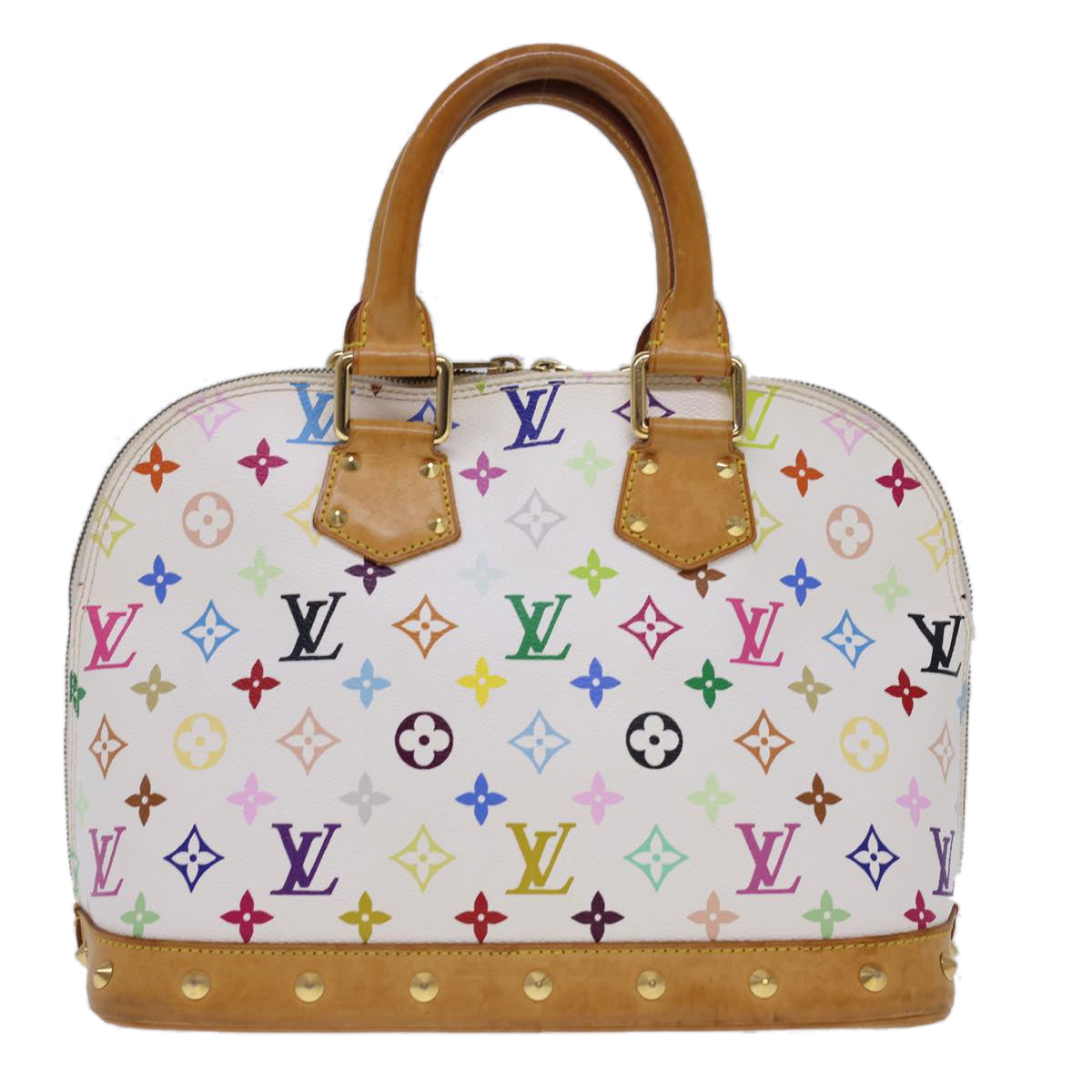 LOUIS VUITTON Monogram Multicolor Alma Hand Bag White LV 40514A
