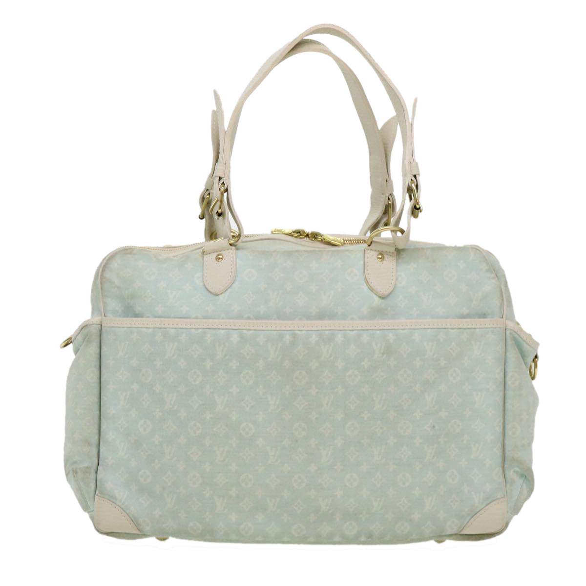 LOUIS VUITTON Monogram Mini Lin Sac Arange Mothers Bag Blue LV Auth 40602