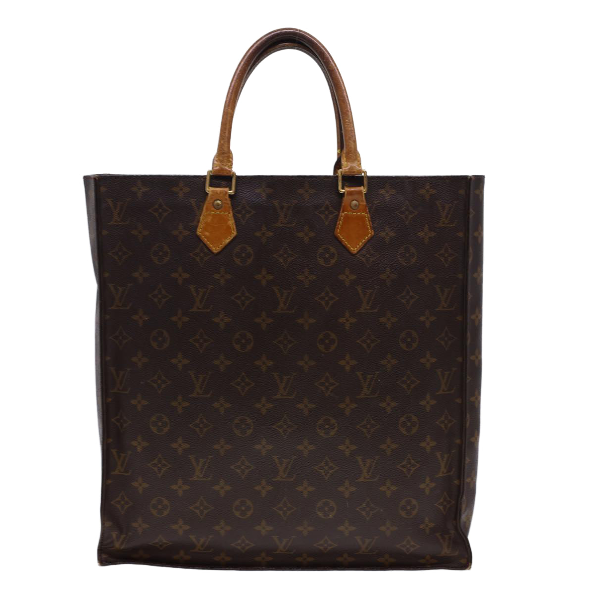LOUIS VUITTON Monogram Sac Plat Hand Bag LV 40682