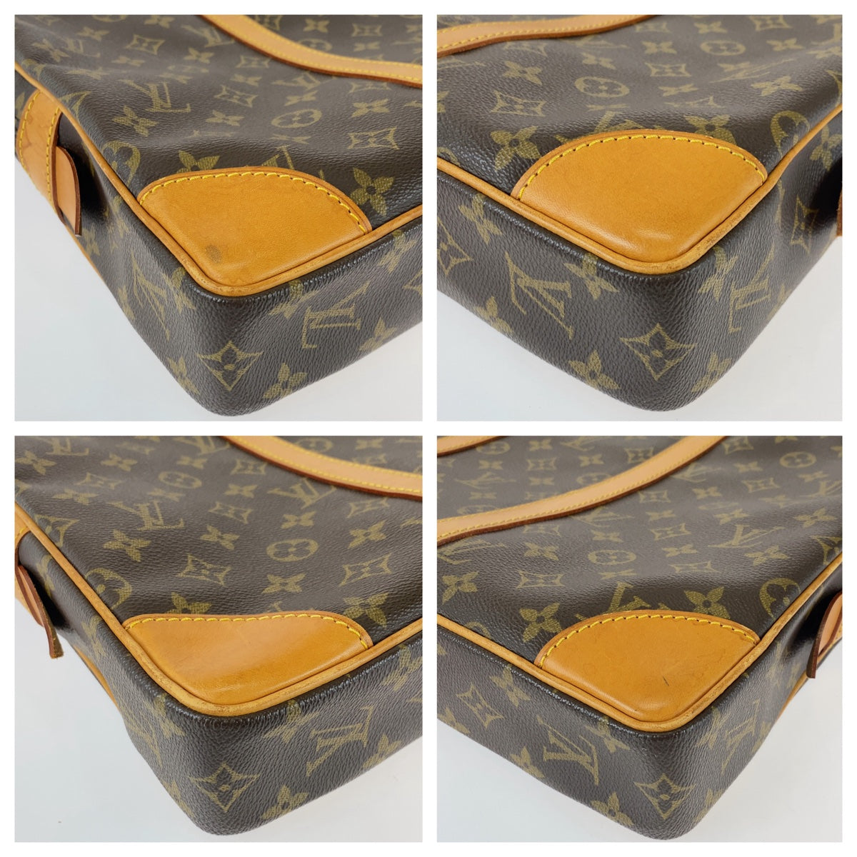 LOUIS VUITTON Business bag PVC, Leather Brown Beige Gold Metal Business bag, briefcase, A4 storage Monogram Porte Documan Voyagej mens