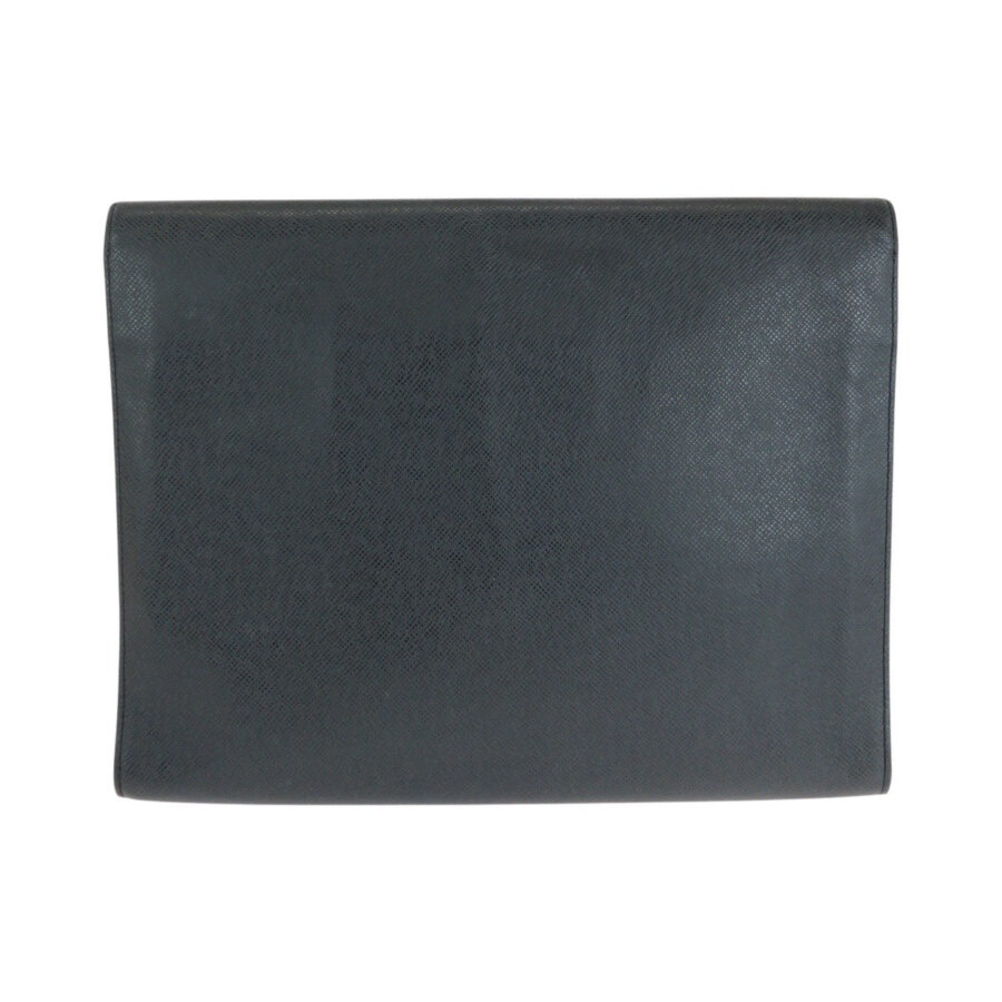 LOUIS VUITTON Business bag leather Ardoise Black SilverMetal Business bag briefcase Taiga Minuto mens | Studio Nafay