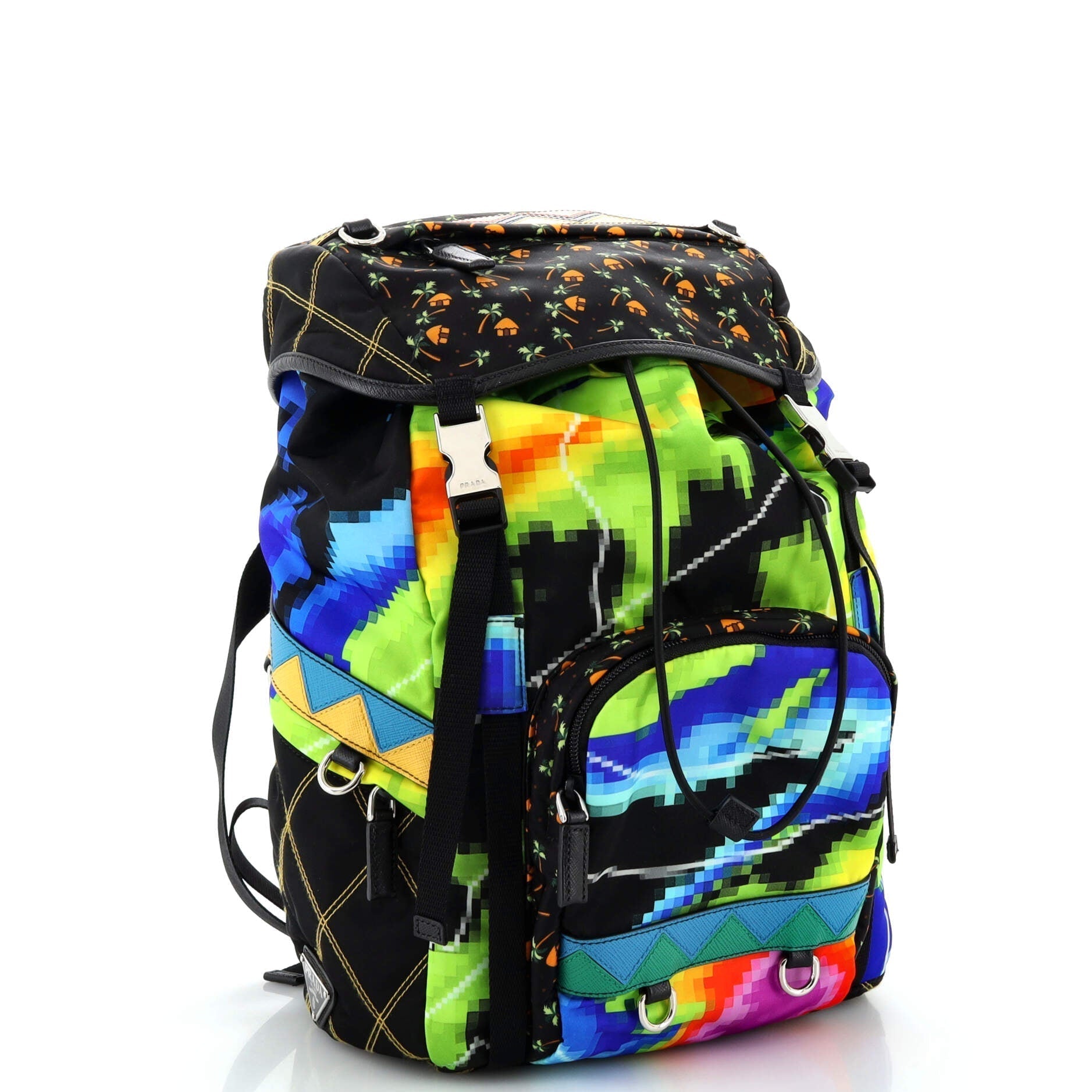 Double Buckle Backpack Printed Tessuto Small - Product Image 2