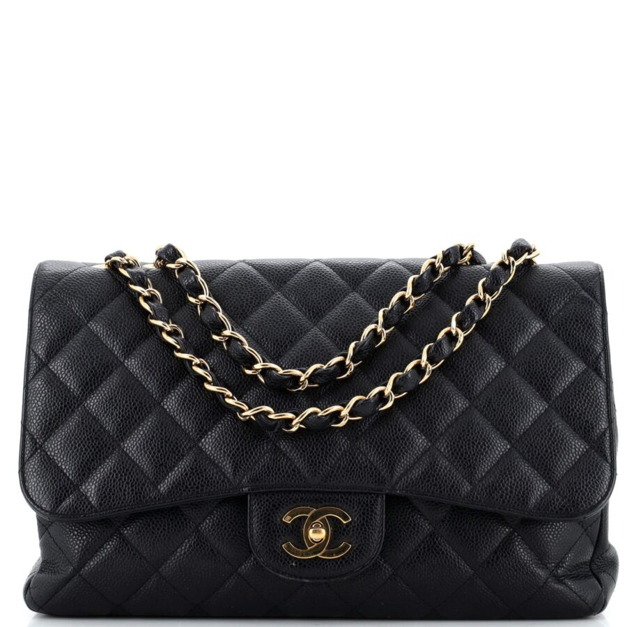 CHANEL Classic Single Flap Bag Quilted Caviar Jumbo | Studio Nafay