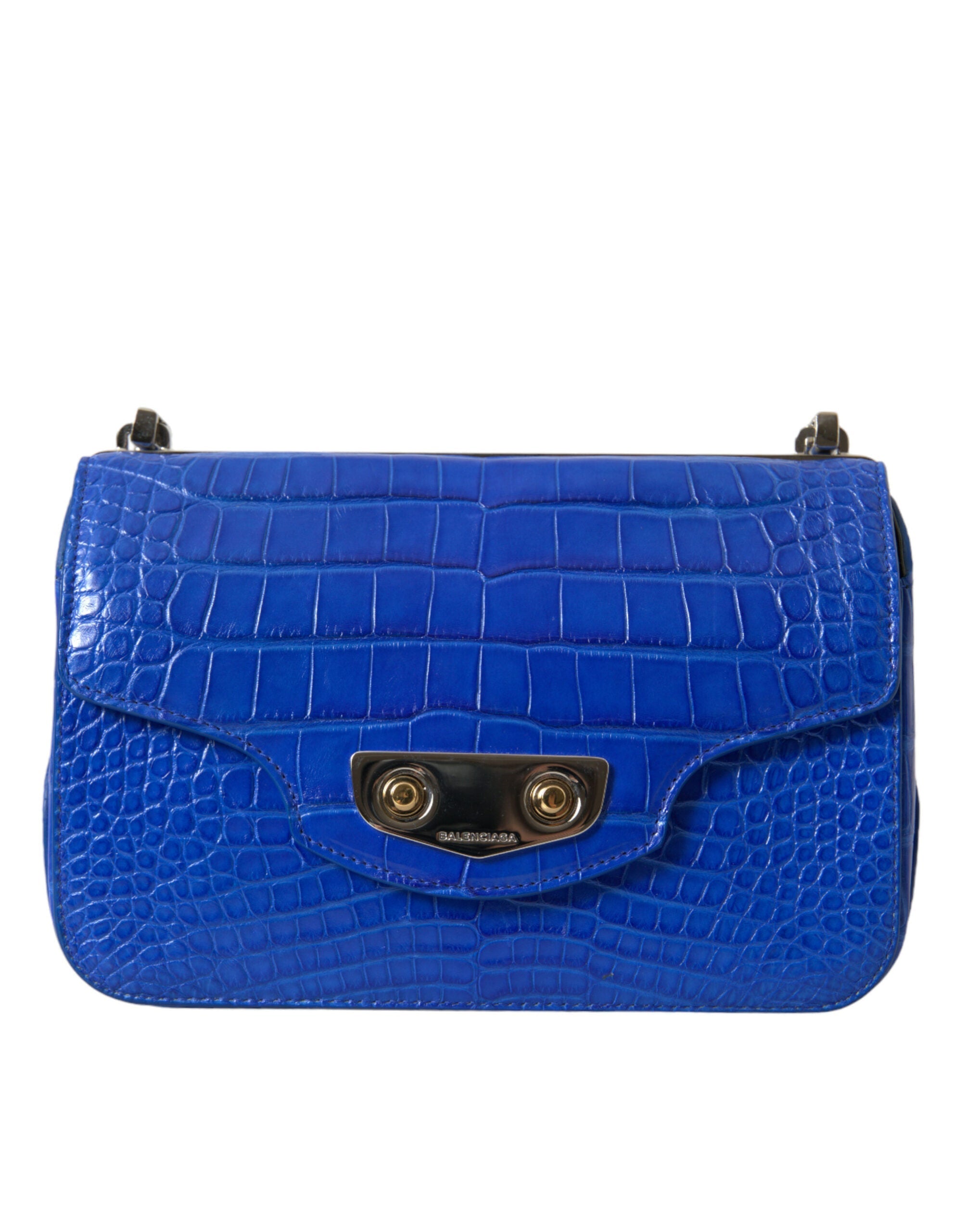 Balenciaga Blue Exotic Leather Neo Classic Purse Shoulder Handbag Bag