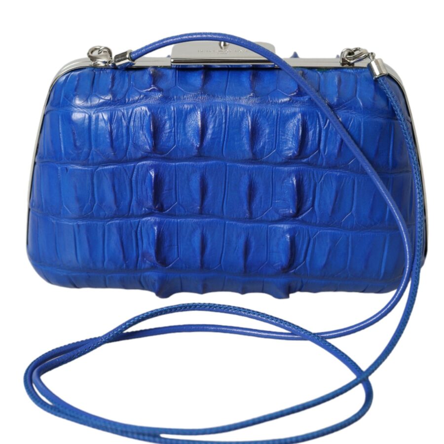 Balenciaga Blue Exotic Skin Leather Shoulder Crossbody Box Clutch Bag | Studio Nafay