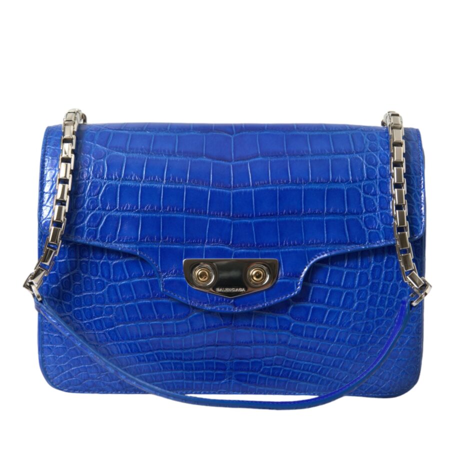 Balenciaga Blue Exotic Leather Neo Classic Small Shoulder Bag | Studio Nafay