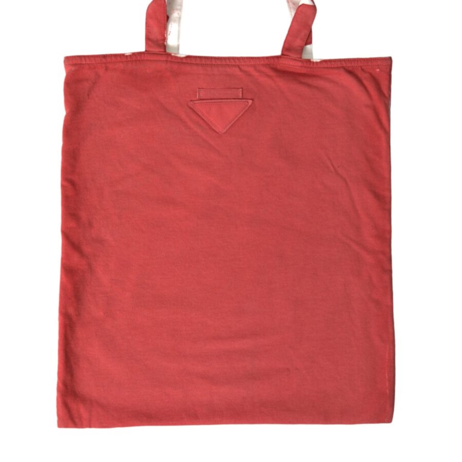 Prada Red Jersey Fabric Logo Shoulder Shopping Tote Bag | Studio Nafay