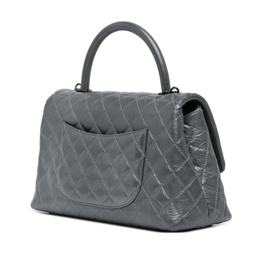 Gray Chanel Small Quilted Aged Calfskin Coco Satchel | Studio Nafay