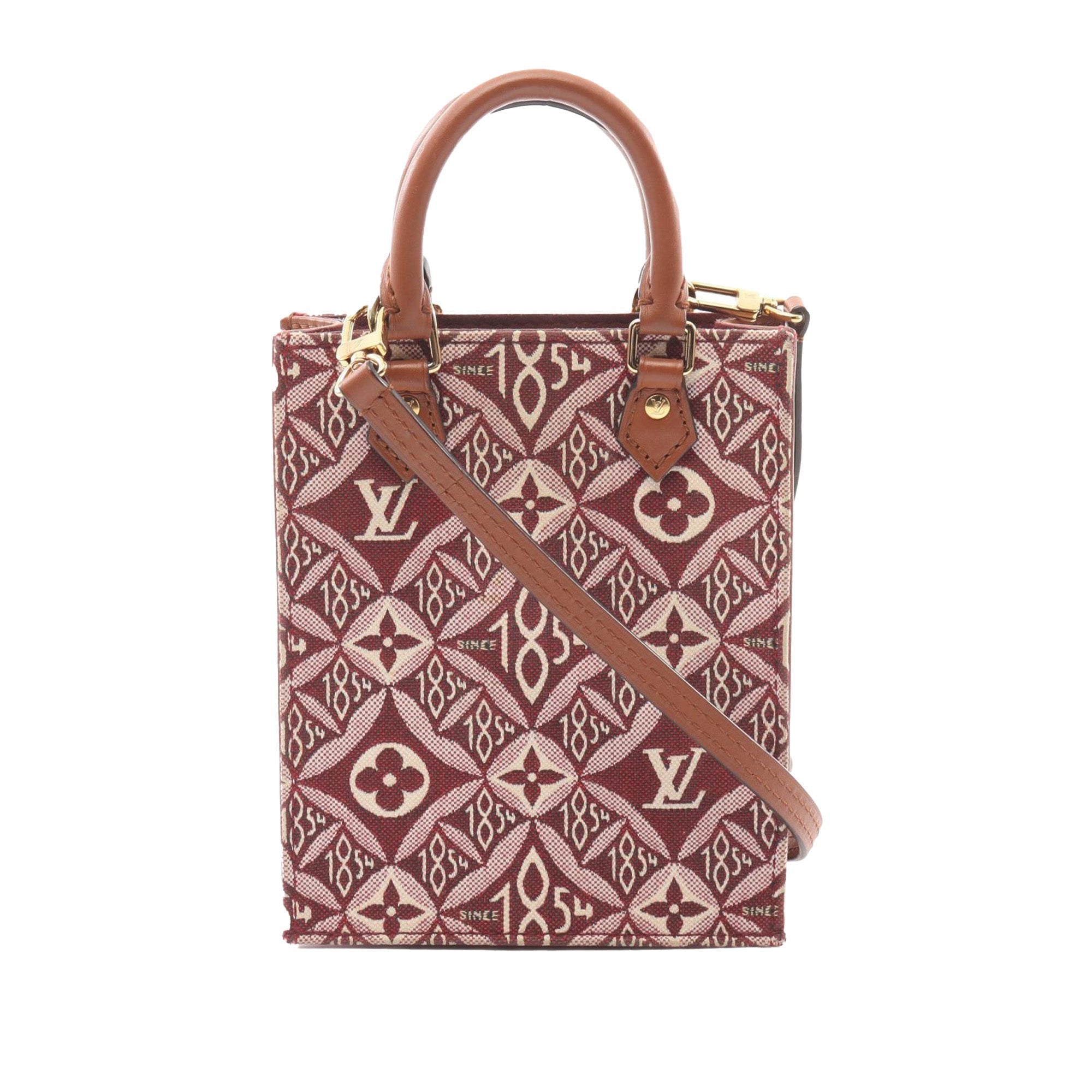 Red Louis Vuitton Since 1854 Petit Sac Plat Satchel