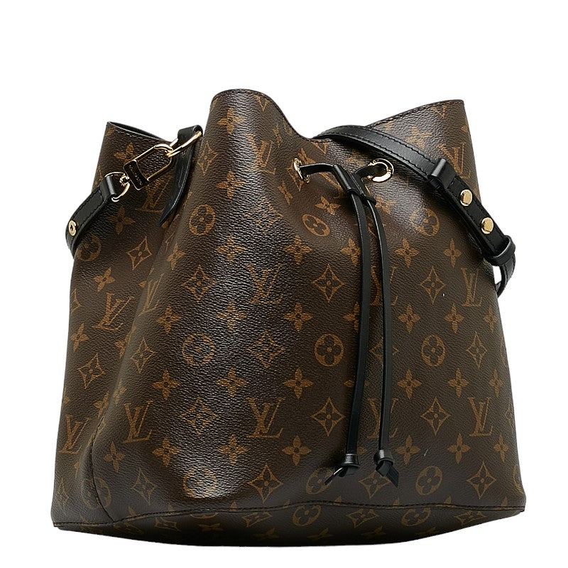 Louis Vuitton Monogram Neonoe Handbag Brown Noir Black PVC Leather Louis Vuitton