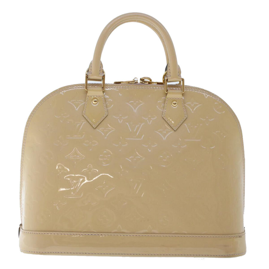 LOUIS VUITTON Monogram Vernis Alma PM Hand Bag 2way Beige LV Auth 49459 | Studio Nafay