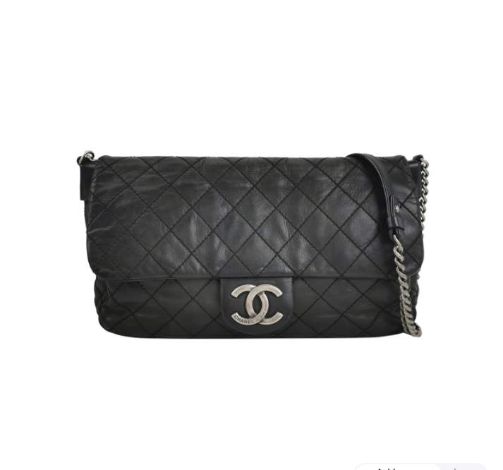 Chanel Black Falp 31Cm Handbag