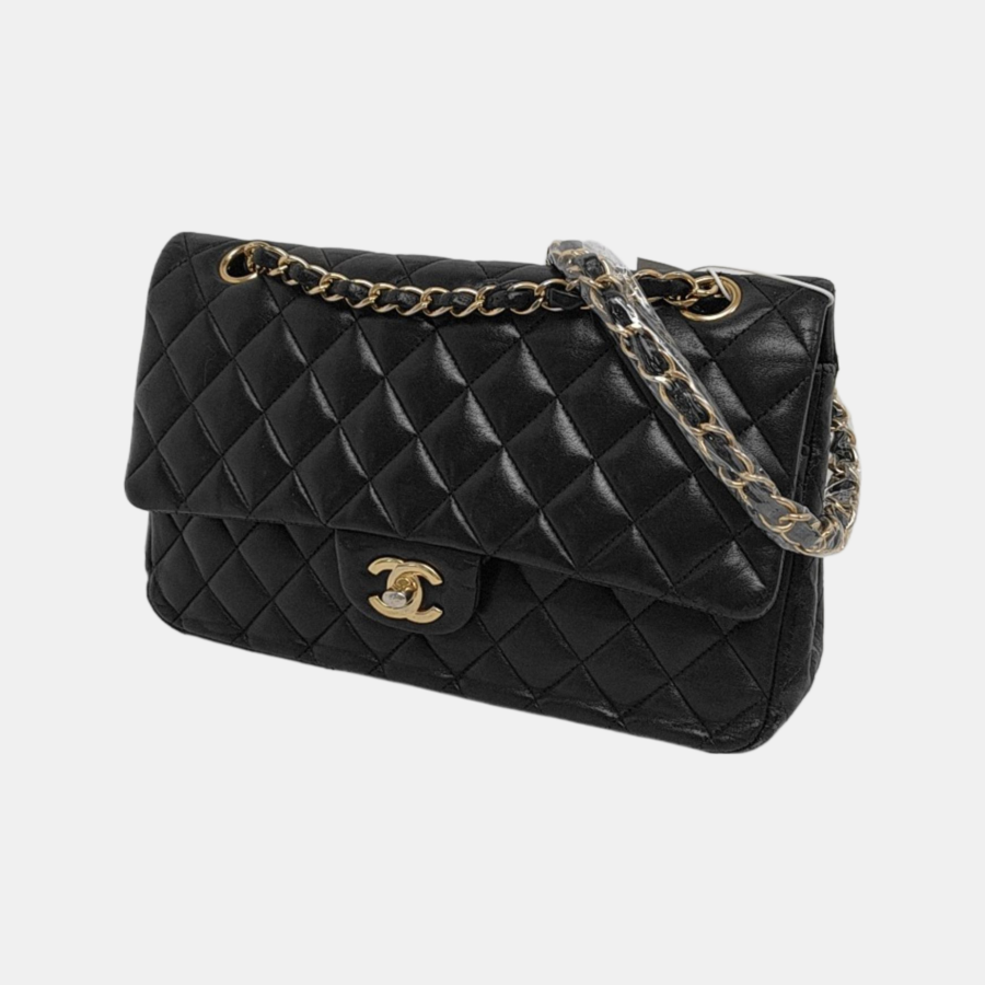 Chanel Timeless Classic Flap Medium Black Lambskin Leather Gold Hardware | Studio Nafay