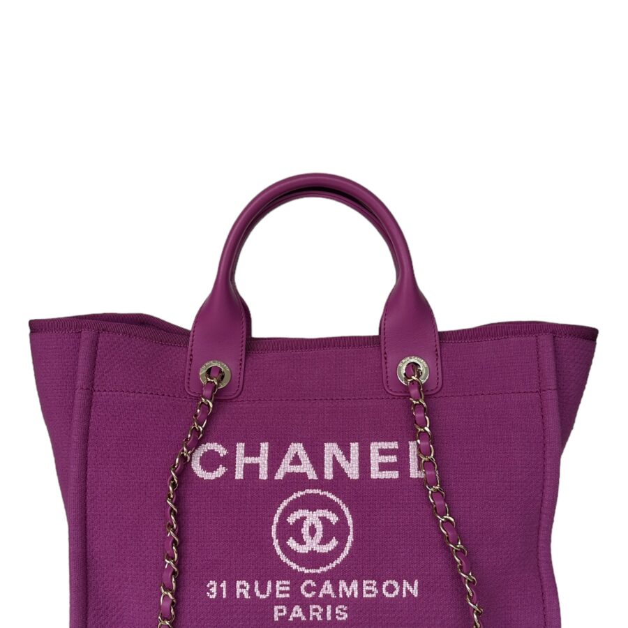 Chanel Mixed Fibers Magenta Small Deauville Tote Bag | Studio Nafay