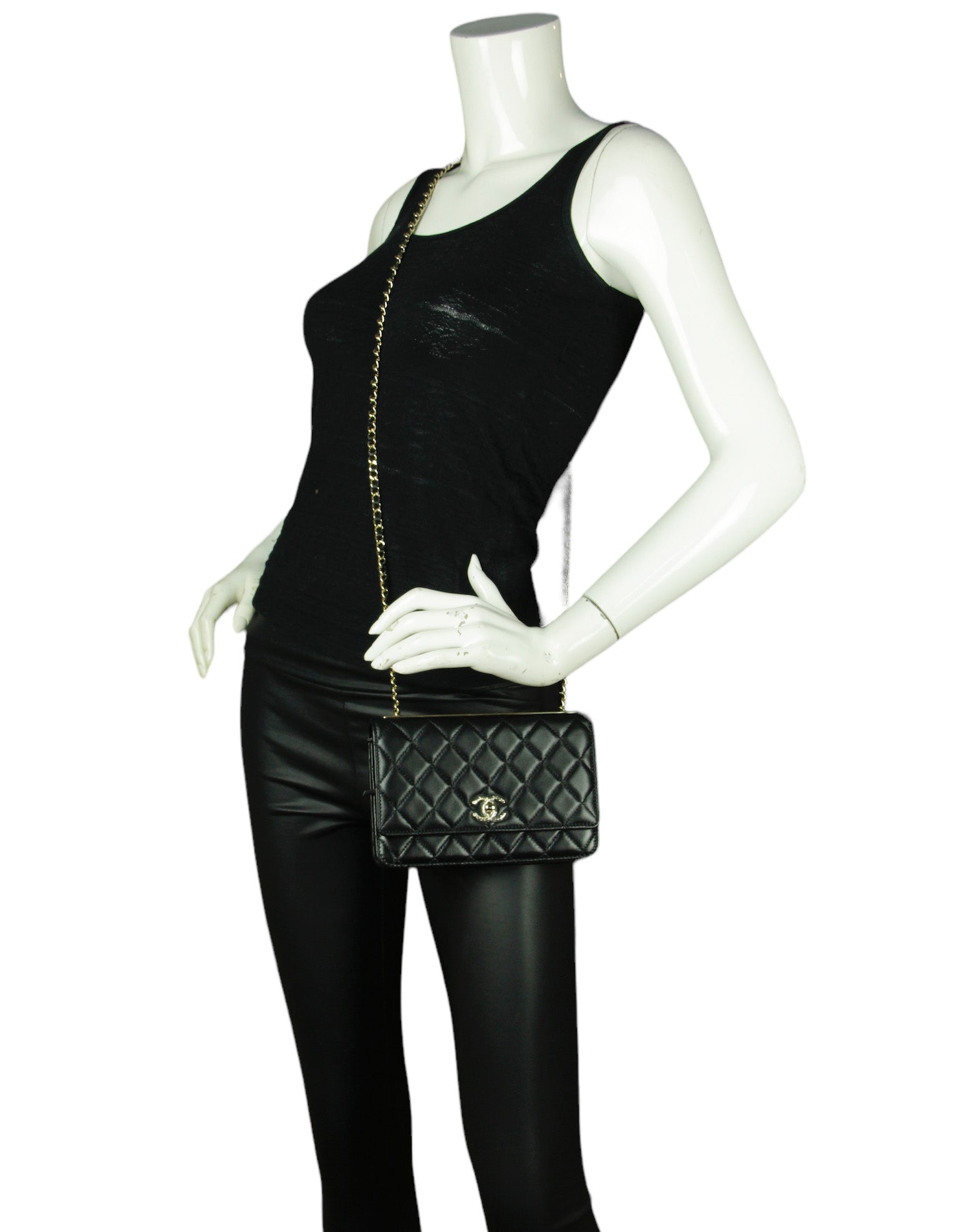 Chanel NEW Black Quilted Trendy CC WOC Crossbody