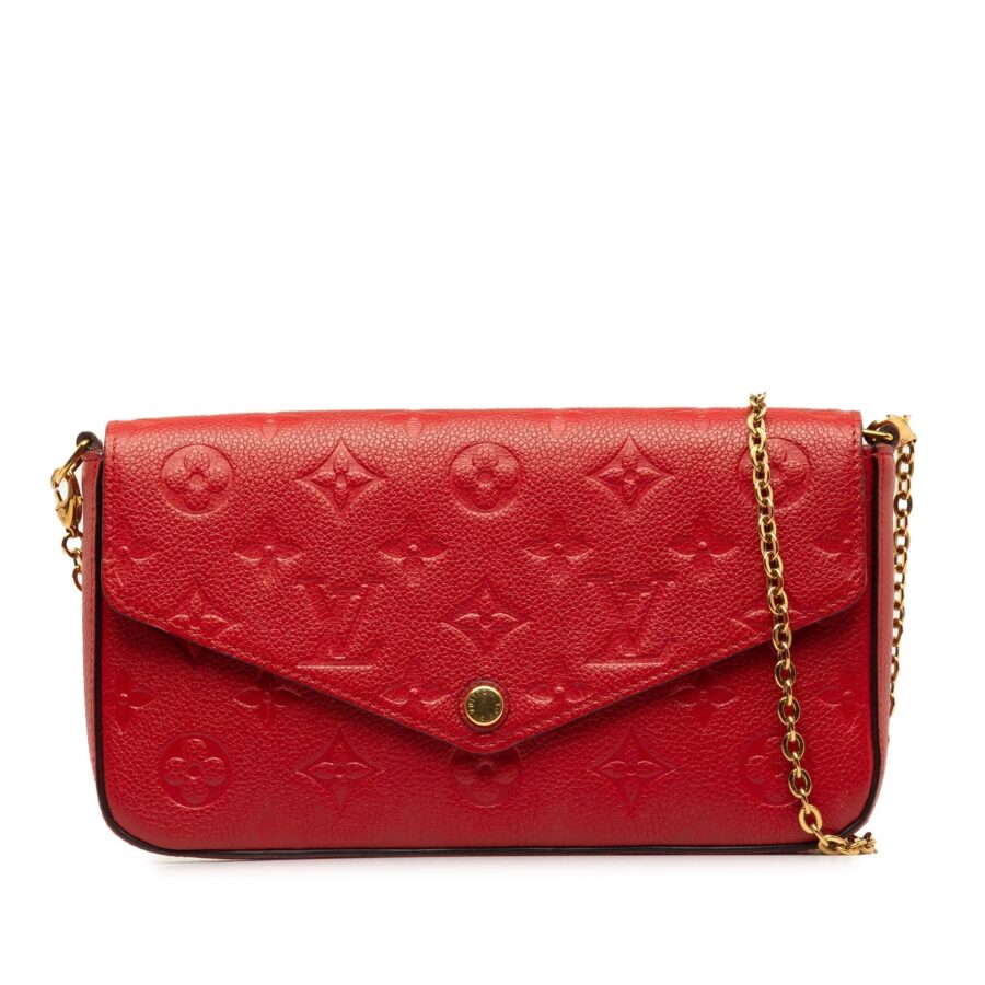 Red Louis Vuitton Monogram Empreinte Pochette Felicie Crossbody Bag | Studio Nafay