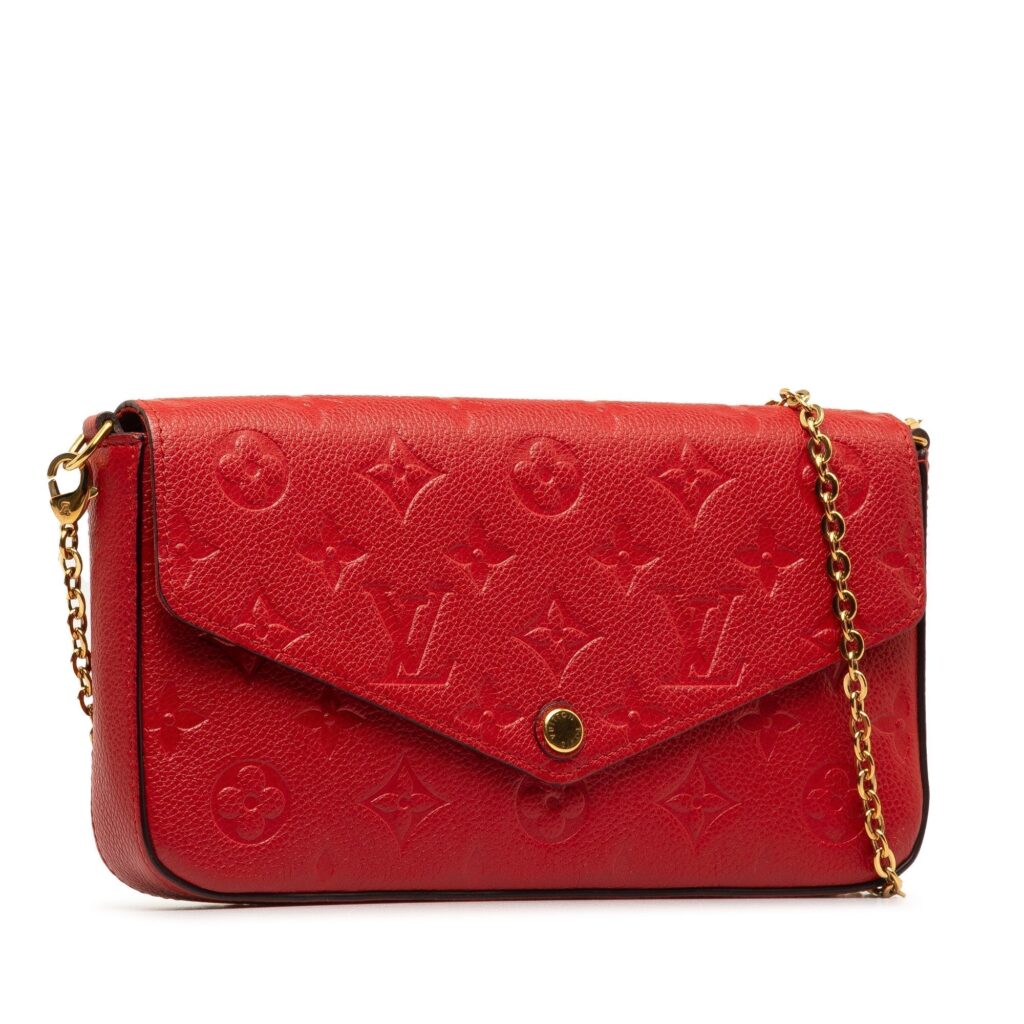 Red Louis Vuitton Monogram Empreinte Pochette Felicie Crossbody Bag - Product Image 2