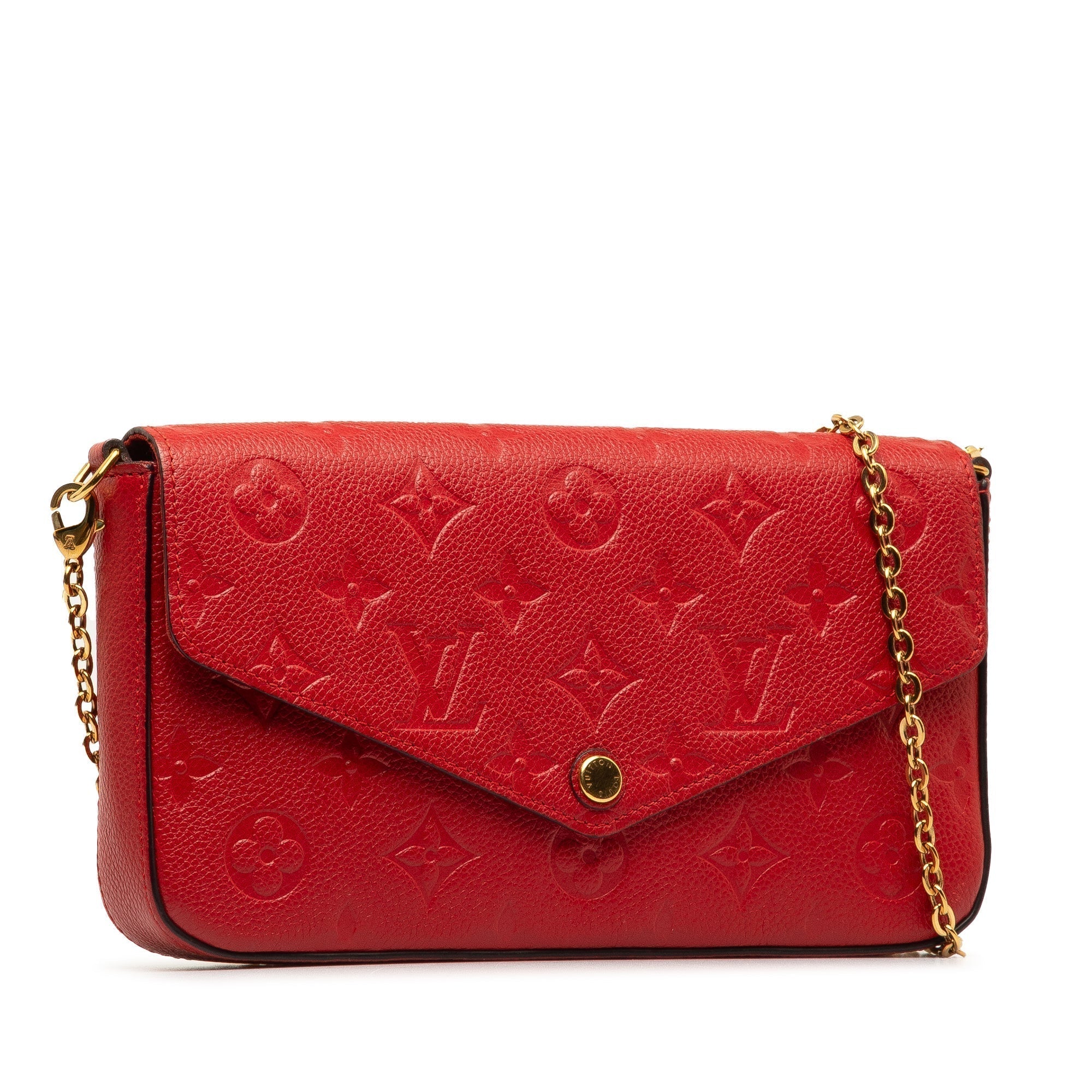 Red Louis Vuitton Monogram Empreinte Pochette Felicie Crossbody Bag