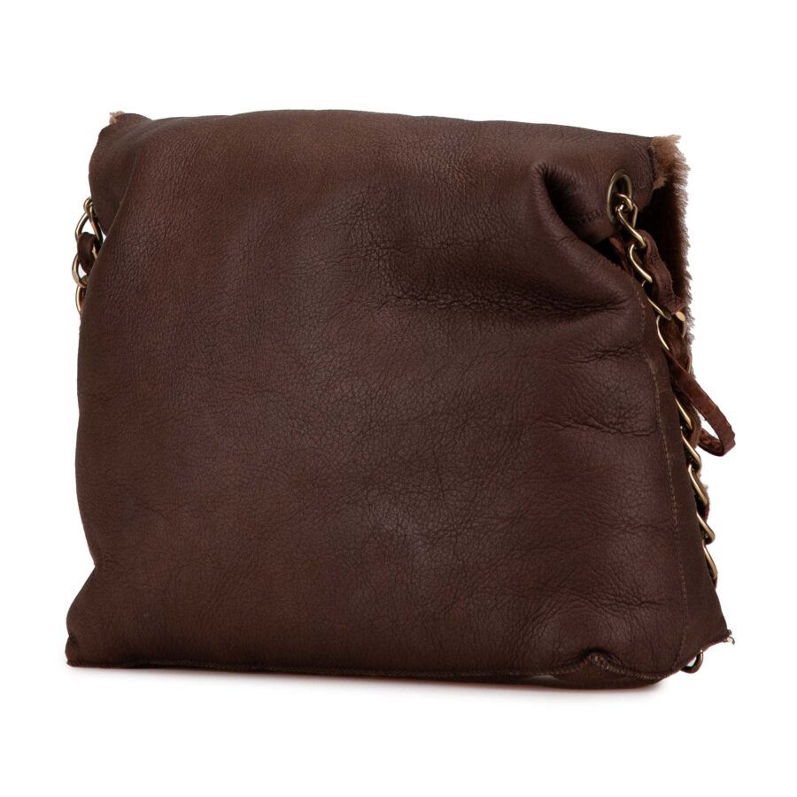Brown Chanel Shearling Trim Nubuck Chain Flap Crossbody Bag | Studio Nafay