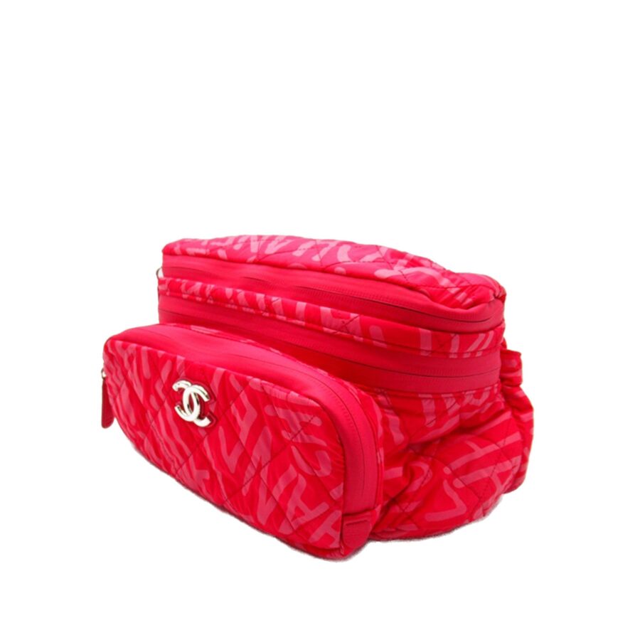 Pink Chanel Printed Nylon Coco Neige Convertible Backpack | Studio Nafay