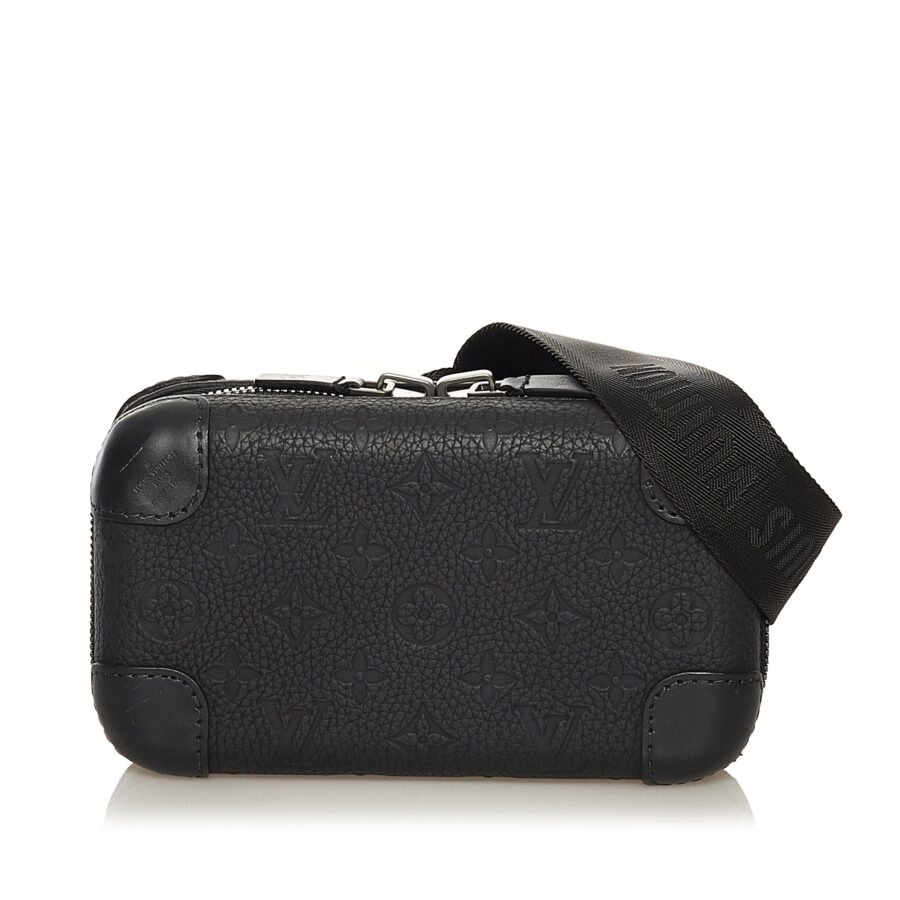 Black Louis Vuitton Taurillion Monogram Horizon Clutch Bag | Studio Nafay