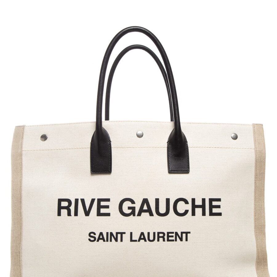 Saint Laurent Cream and Beige Rive Gauche Tote | Studio Nafay
