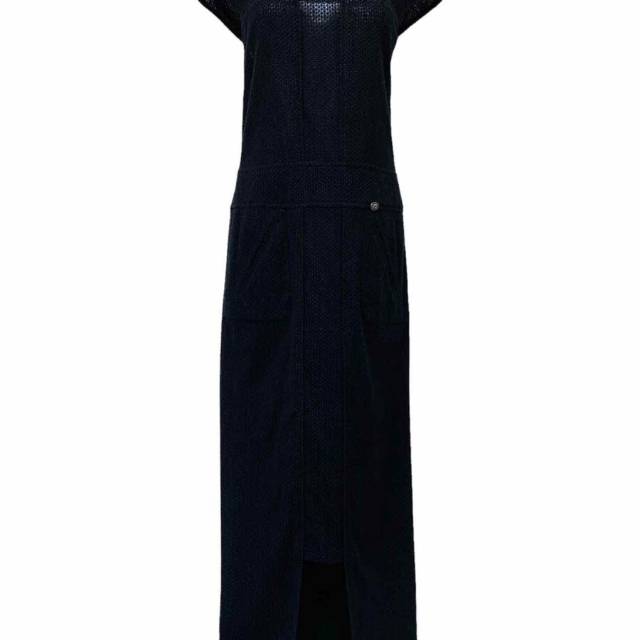 CHANEL Black Textured Size US 4 Long Dress | Studio Nafay