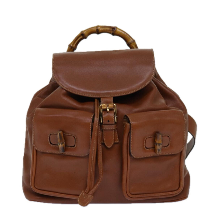 Gucci Bamboo Leather Backpack Bag () | Studio Nafay