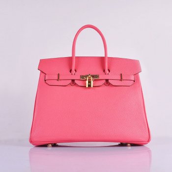 Hermes Birkin 35cm Togo Leather Handbags Lip Pink Golden | Studio Nafay