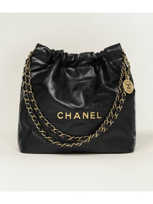 22 Shiny Calfskin Small Shoulder Bag Black Chanel | Studio Nafay