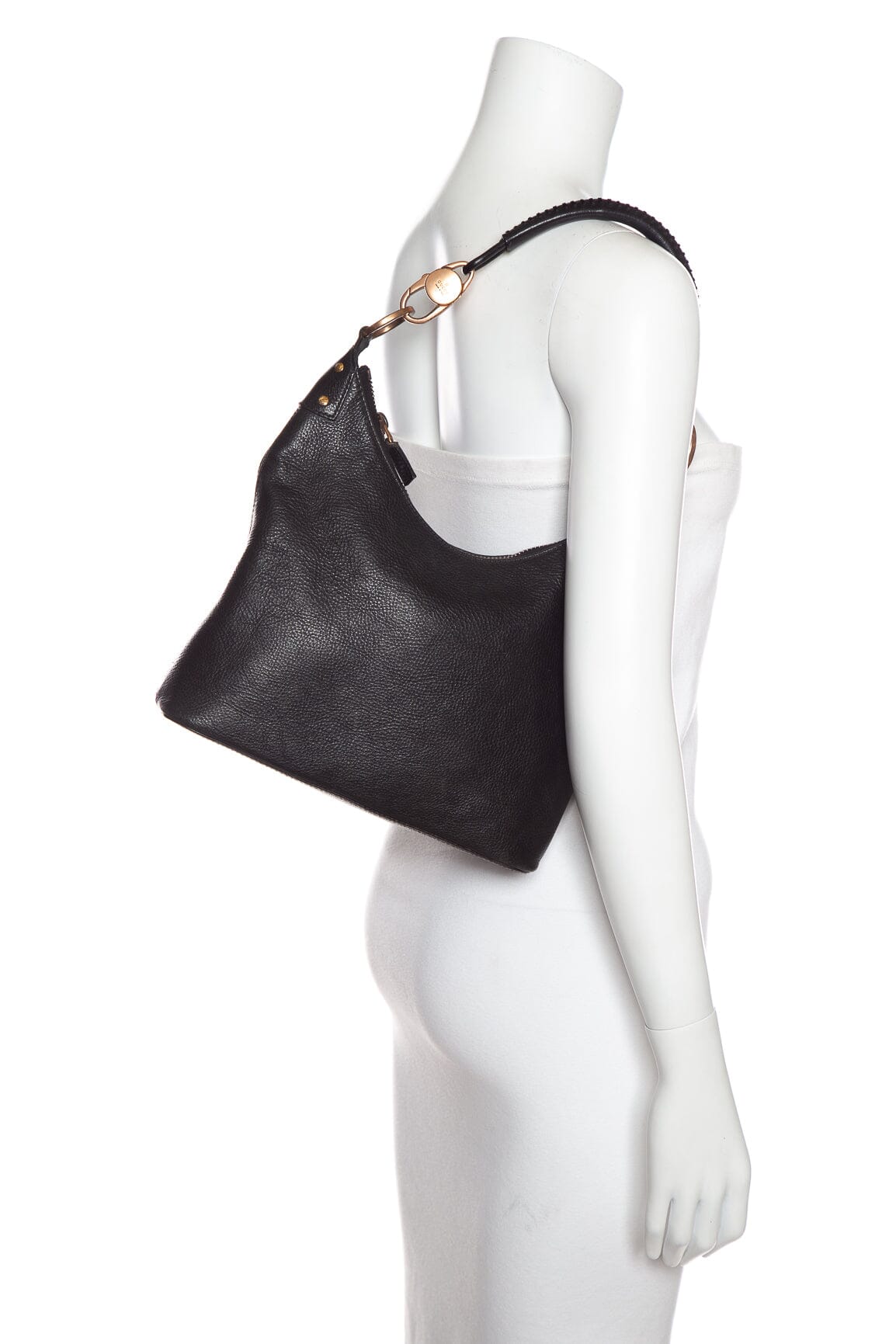 Gucci Vitage Black Leather Shoulder Bag