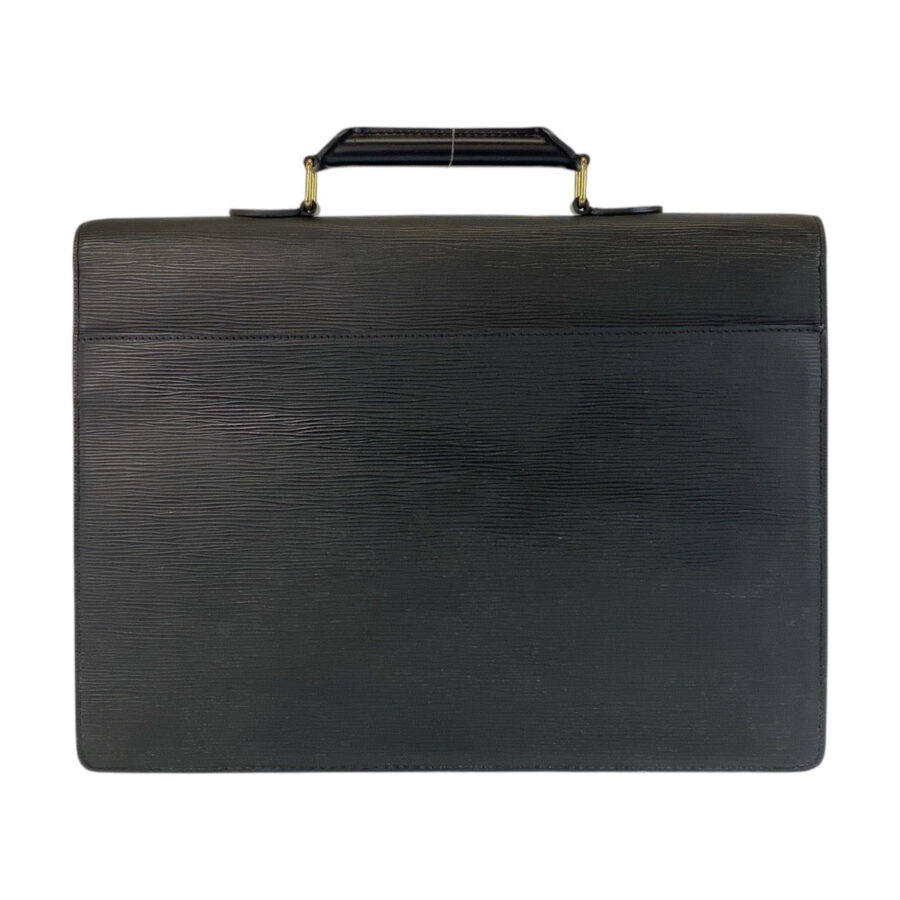 LOUIS VUITTON Business bag leather Black GoldMetal Business bag briefcase Epi Serviet Conseiller mens | Studio Nafay