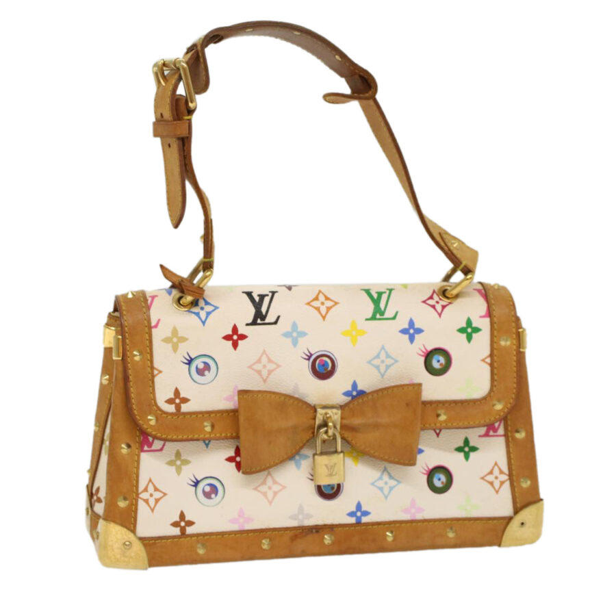 LOUIS VUITTON Multicolor Ribbon Pochette I Miss You Bag White Auth 53120 | Studio Nafay
