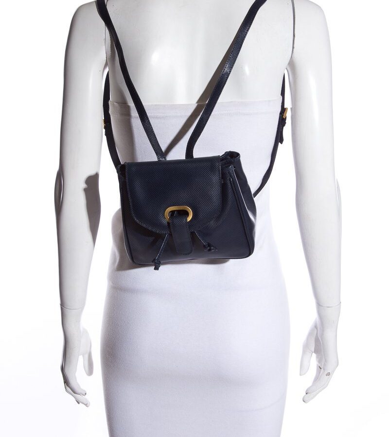 Bottega Veneta Blue Leather Mini Backpack | Studio Nafay