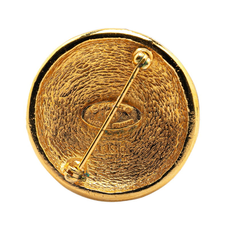 Chanel Gold Plated Coco Mark Round Brooch Classic Flap Tote