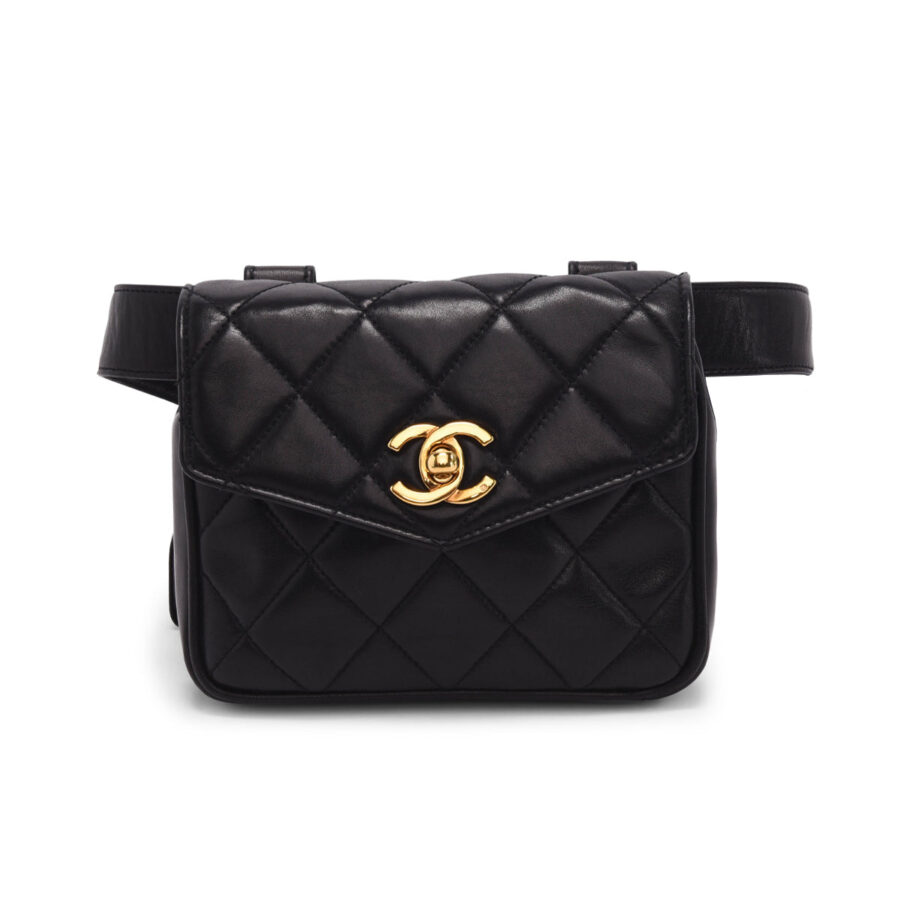 Chanel Black Quilted Lambskin Mini Belt Bag | Studio Nafay
