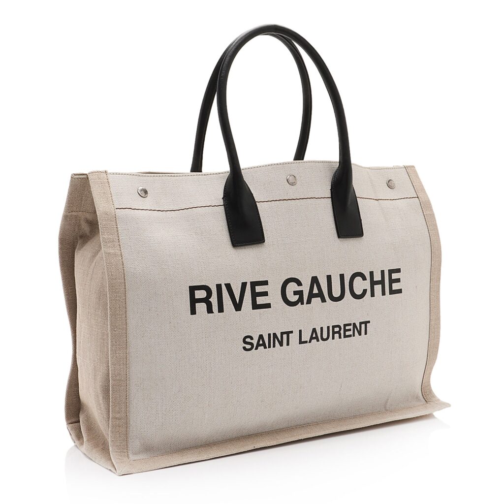 Saint Laurent Canvas Calfskin Rive Gauche Large Tote - Product Image 2