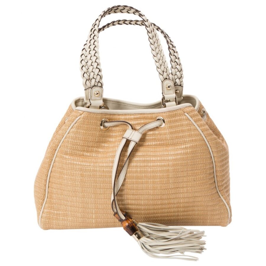 Gucci beige wicker handbag | Studio Nafay