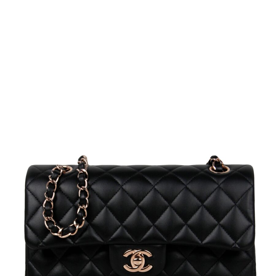 Chanel Black Lambskin Double Flap Small Classic Bag w/ RHW | Studio Nafay