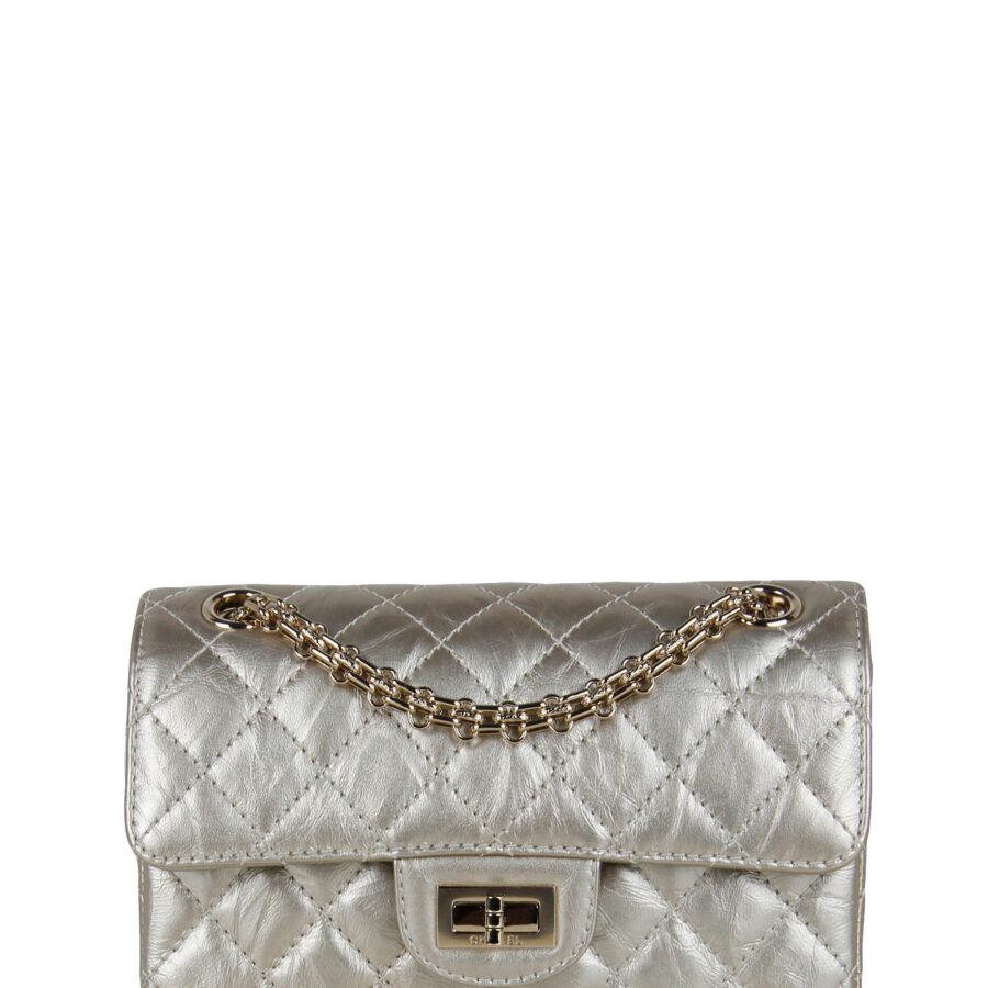 Chanel Metallic Gold Leather 2.55 Mini 224 Reissue Flap Bag | Studio Nafay