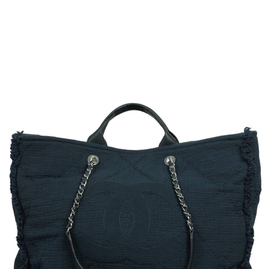 Chanel Navy Canvas Extra Large Double Face Shopping Tote | Studio Nafay