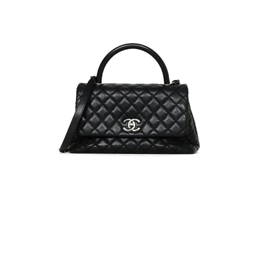 Chanel Black Caviar Quilted Small Coco Handle Flap Bag | Studio Nafay