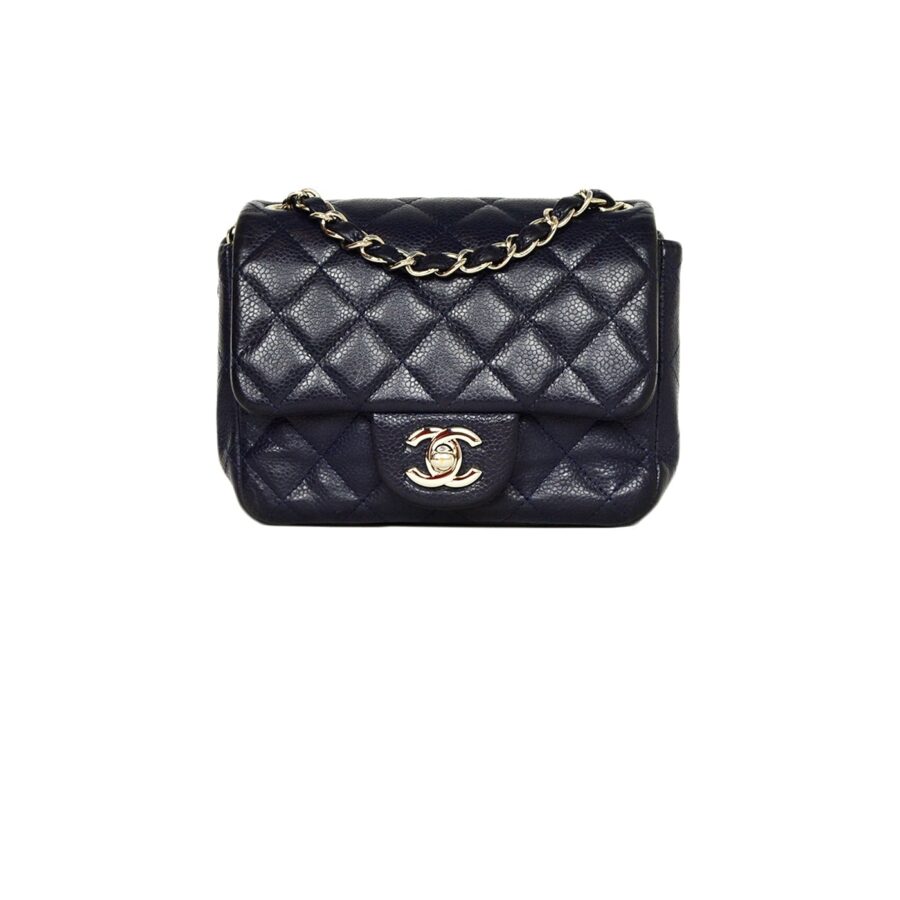 Chanel Navy Caviar Leather Mini Classic Bag | Studio Nafay